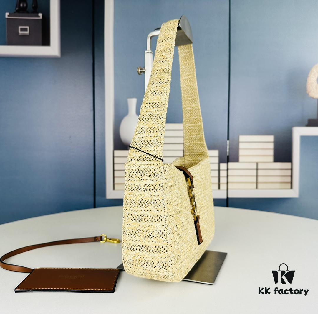 New Bestseller YSL Le 5 à 7 Raffia Mini Shoulder Bag