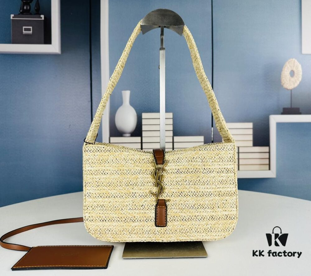 New Bestseller YSL Le 5 à 7 Raffia Mini Shoulder Bag