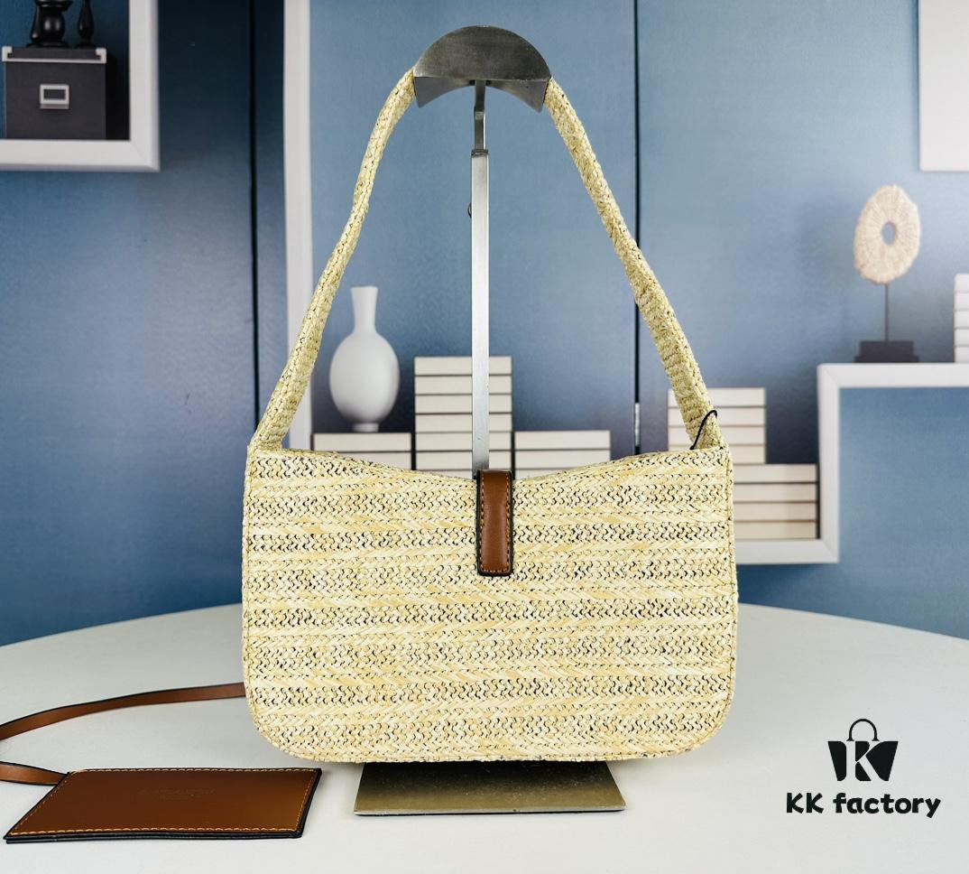 New Bestseller YSL Le 5 à 7 Raffia Mini Shoulder Bag