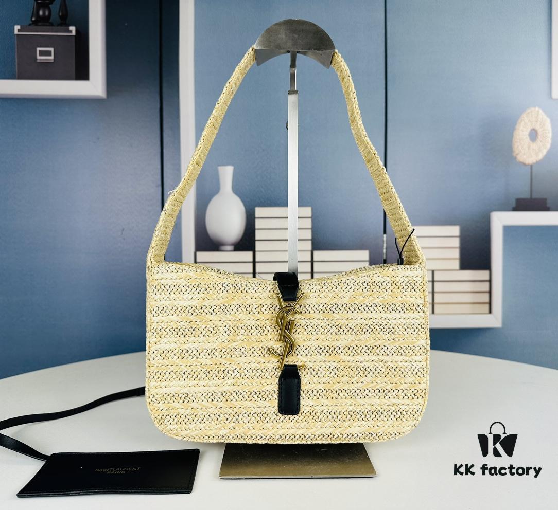 New Bestseller YSL Le 5 à 7 Raffia Mini Shoulder Bag