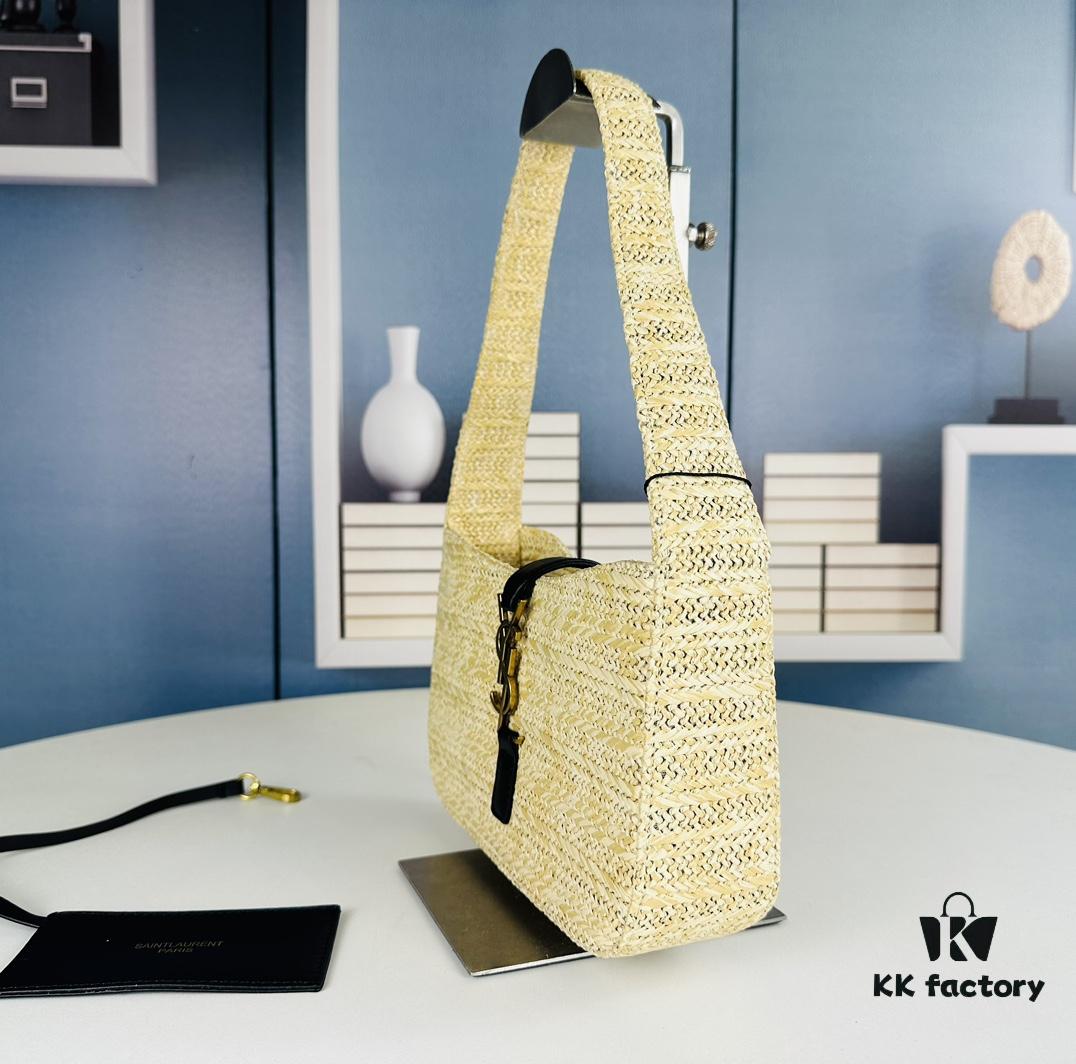 New Bestseller YSL Le 5 à 7 Raffia Mini Shoulder Bag