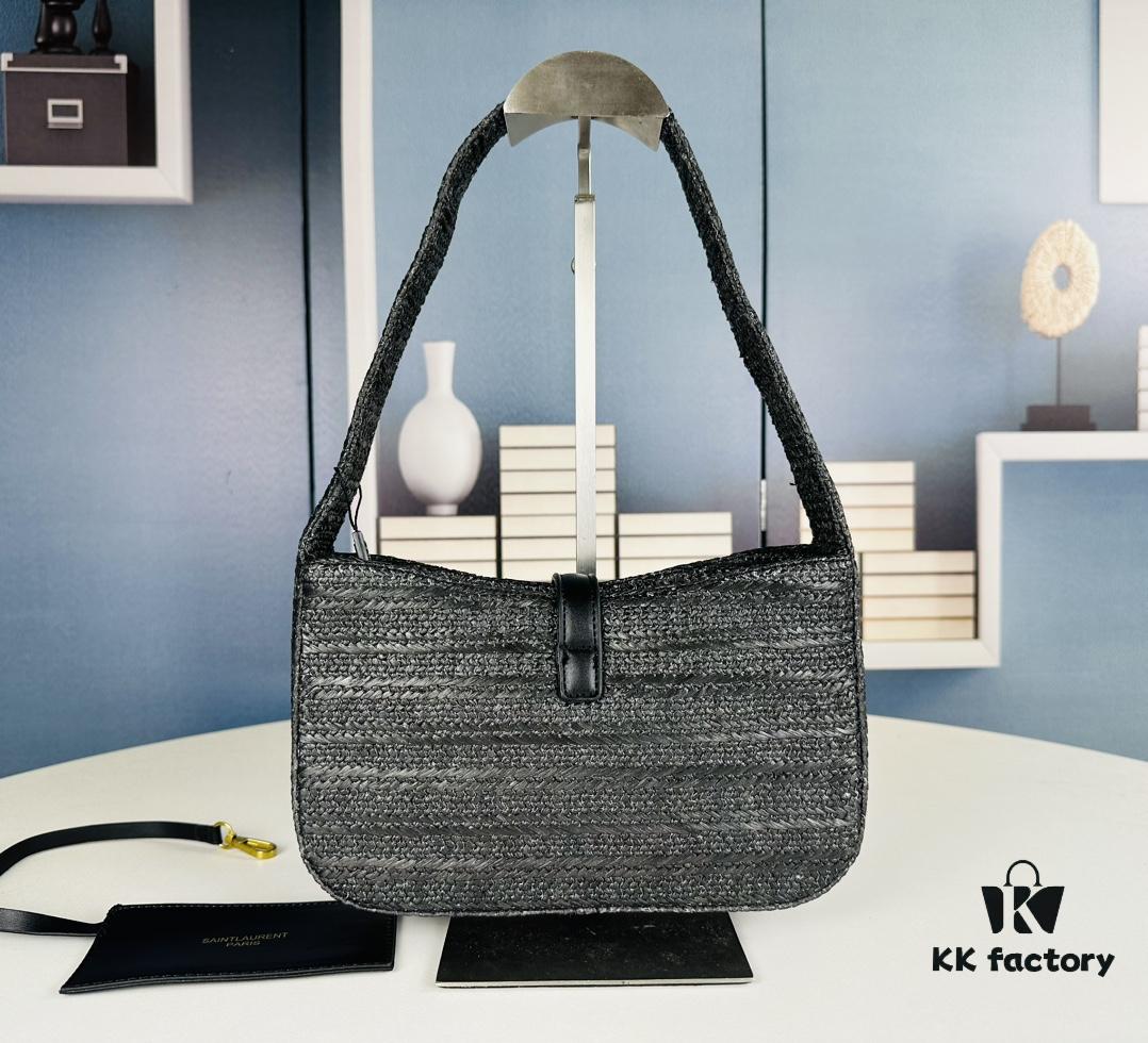 New Bestseller YSL Le 5 à 7 Raffia Mini Shoulder Bag