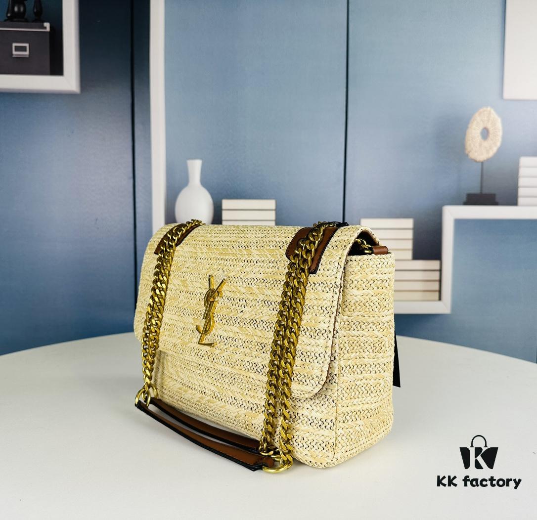Bestselling Large YSL Straw Bag Niki Woven Bag 962389