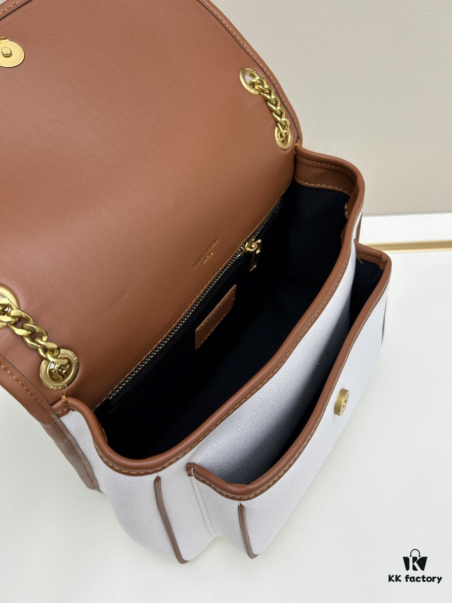 New Large YSL Niki Linen-Style Crossbody Bag Shoulder Bag with Box