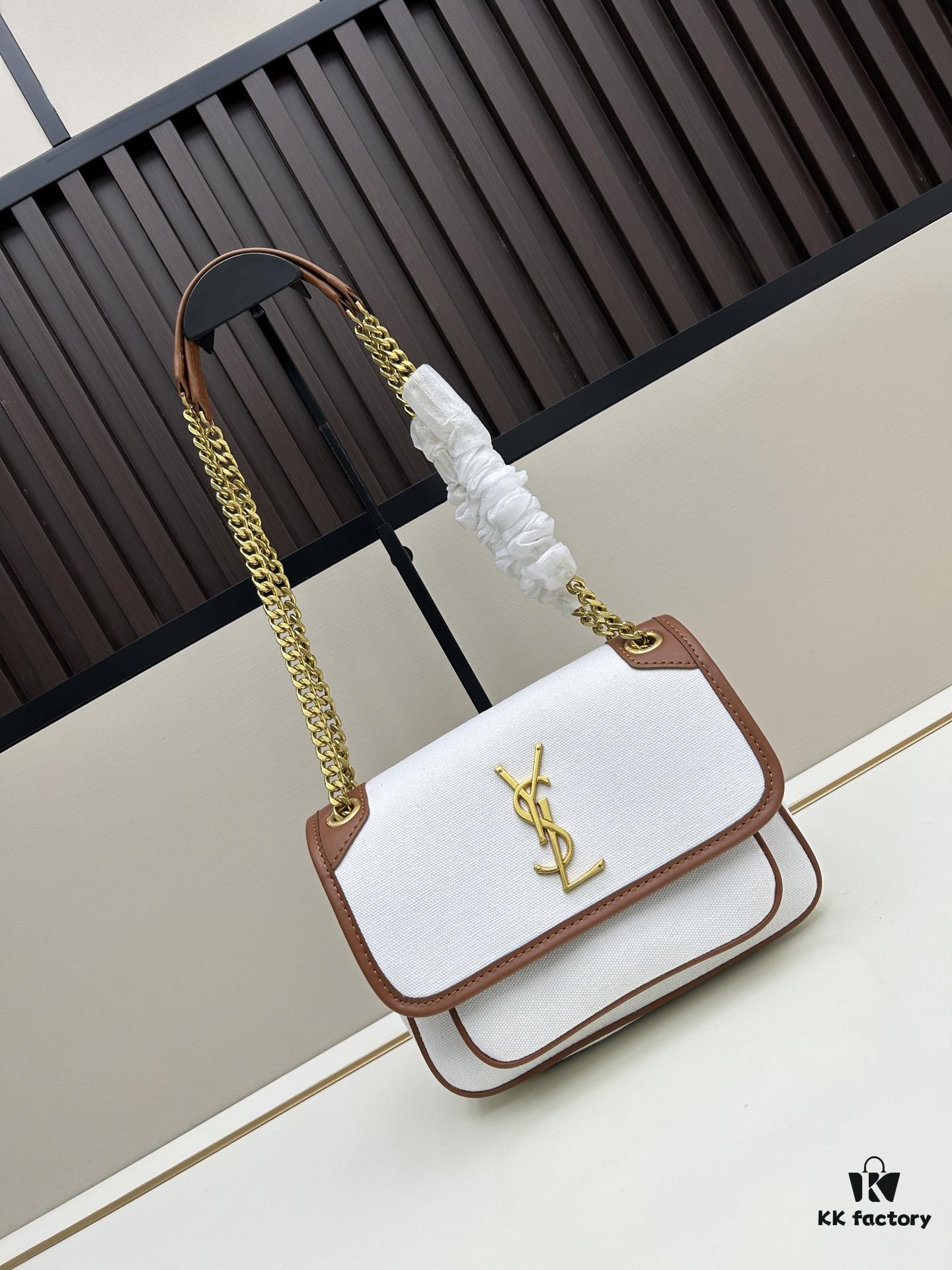 New Arrival Small YSL Niki Bag with Box – Latest Linen-Blend Crossbody Shoulder Bag