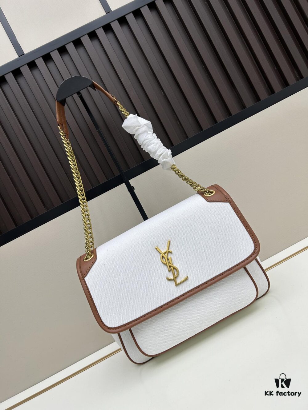 New Large YSL Niki Linen-Style Crossbody Bag Shoulder Bag with Box