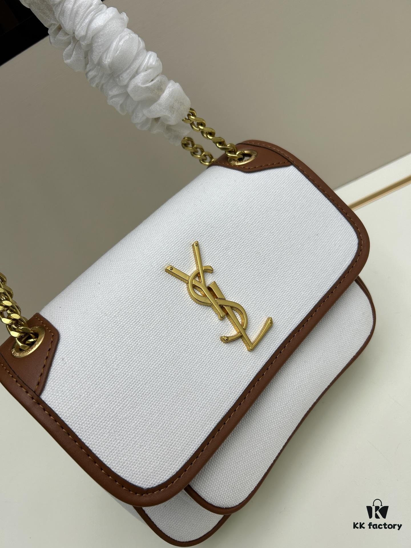 New Arrival Small YSL Niki Bag with Box – Latest Linen-Blend Crossbody Shoulder Bag