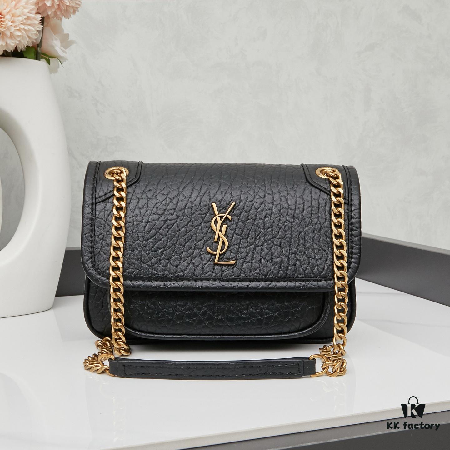 New Arrival with Box 💰 YSL Saint Laurent Niki Grainy Leather Mini Shoulder Bag