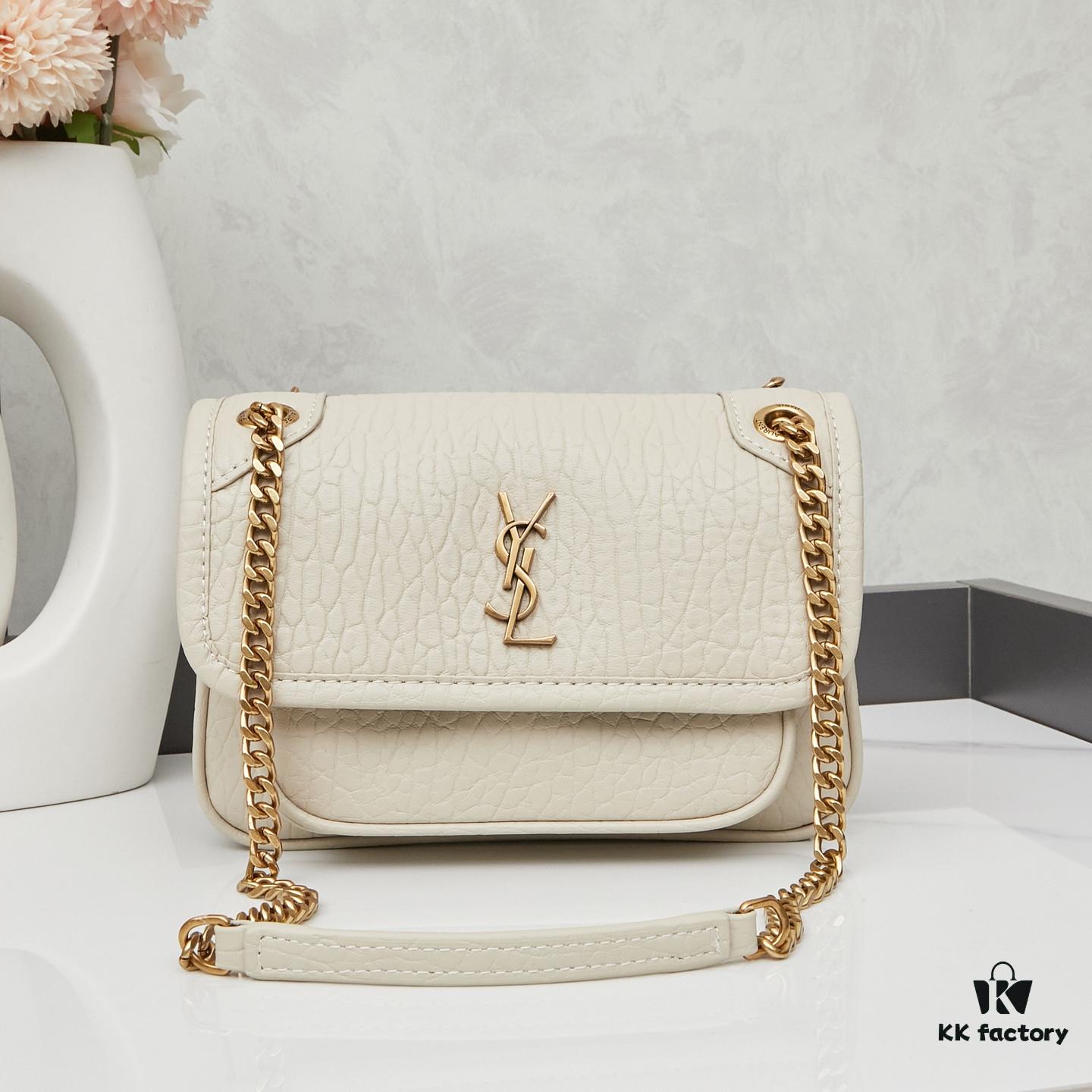 New Arrival with Box 💰 YSL Saint Laurent Niki Grained Lambskin Mini Shoulder Bag