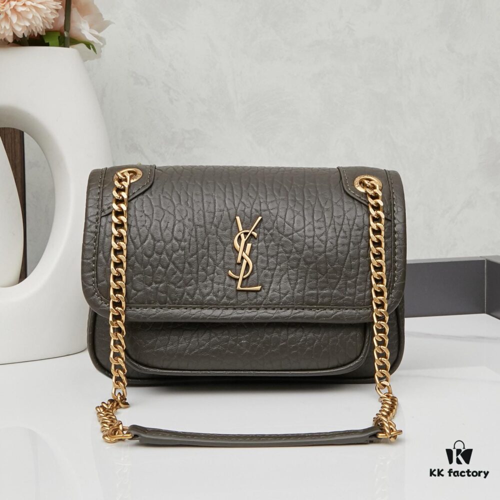 New Arrival with Box 💰 YSL Saint Laurent Niki Grained Lambskin Mini Shoulder Bag