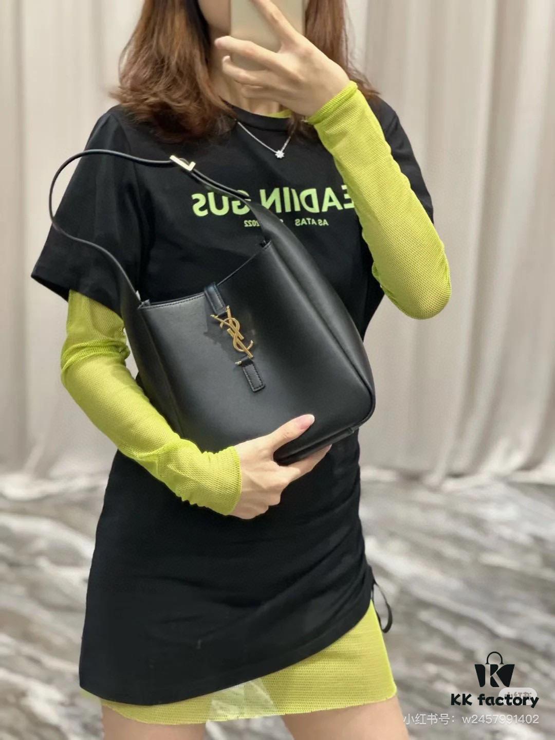 New YSL Shoulder Bag, Soft and Stylish in Black and Caramel