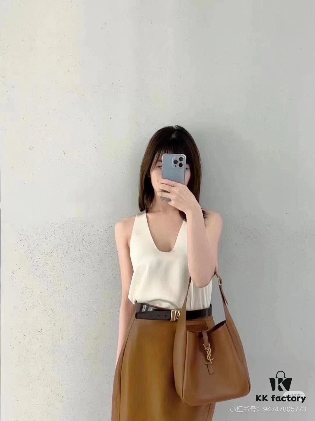 New YSL Shoulder Bag, Soft and Stylish in Black and Caramel