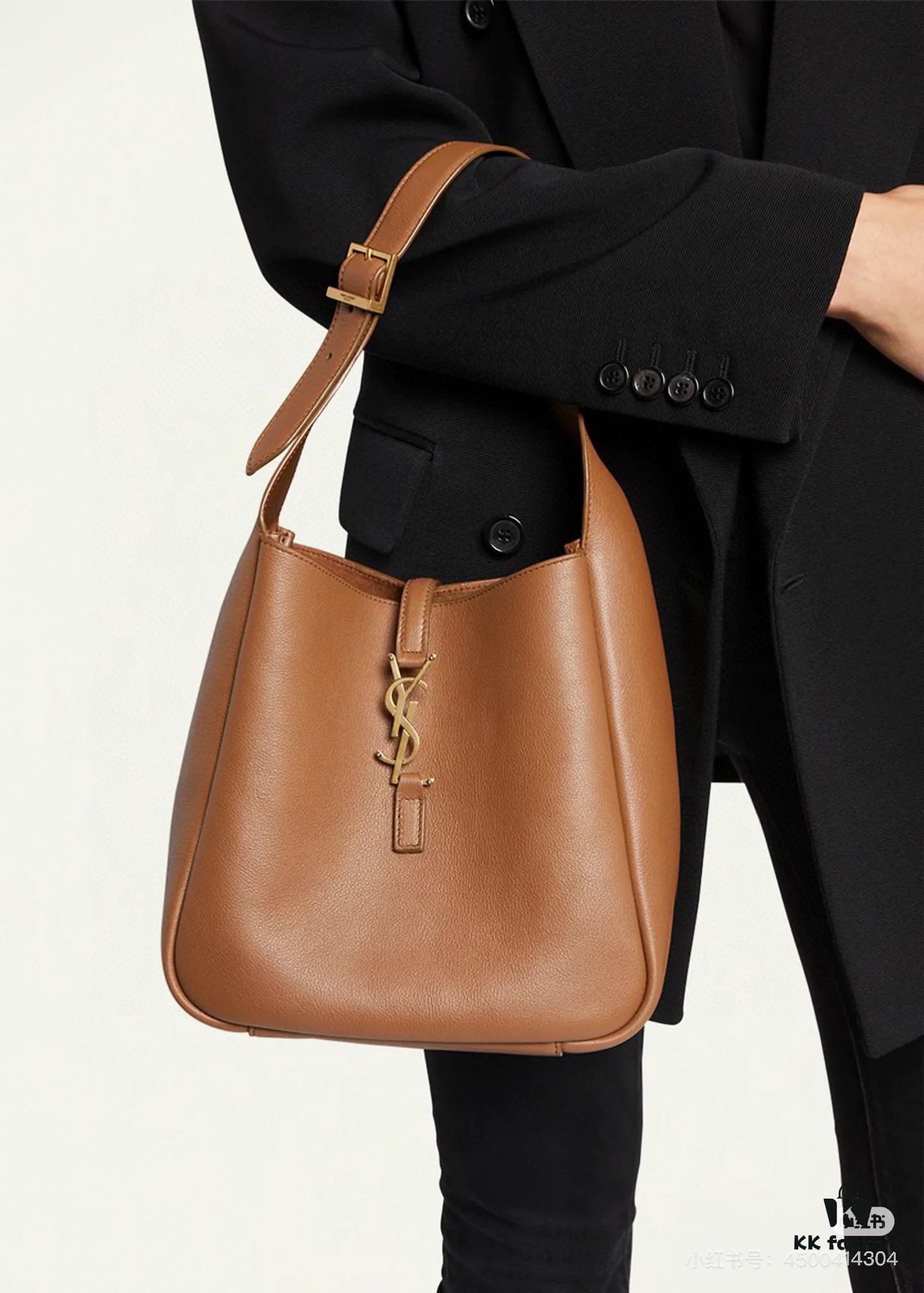 New YSL Shoulder Bag, Soft and Stylish in Black and Caramel