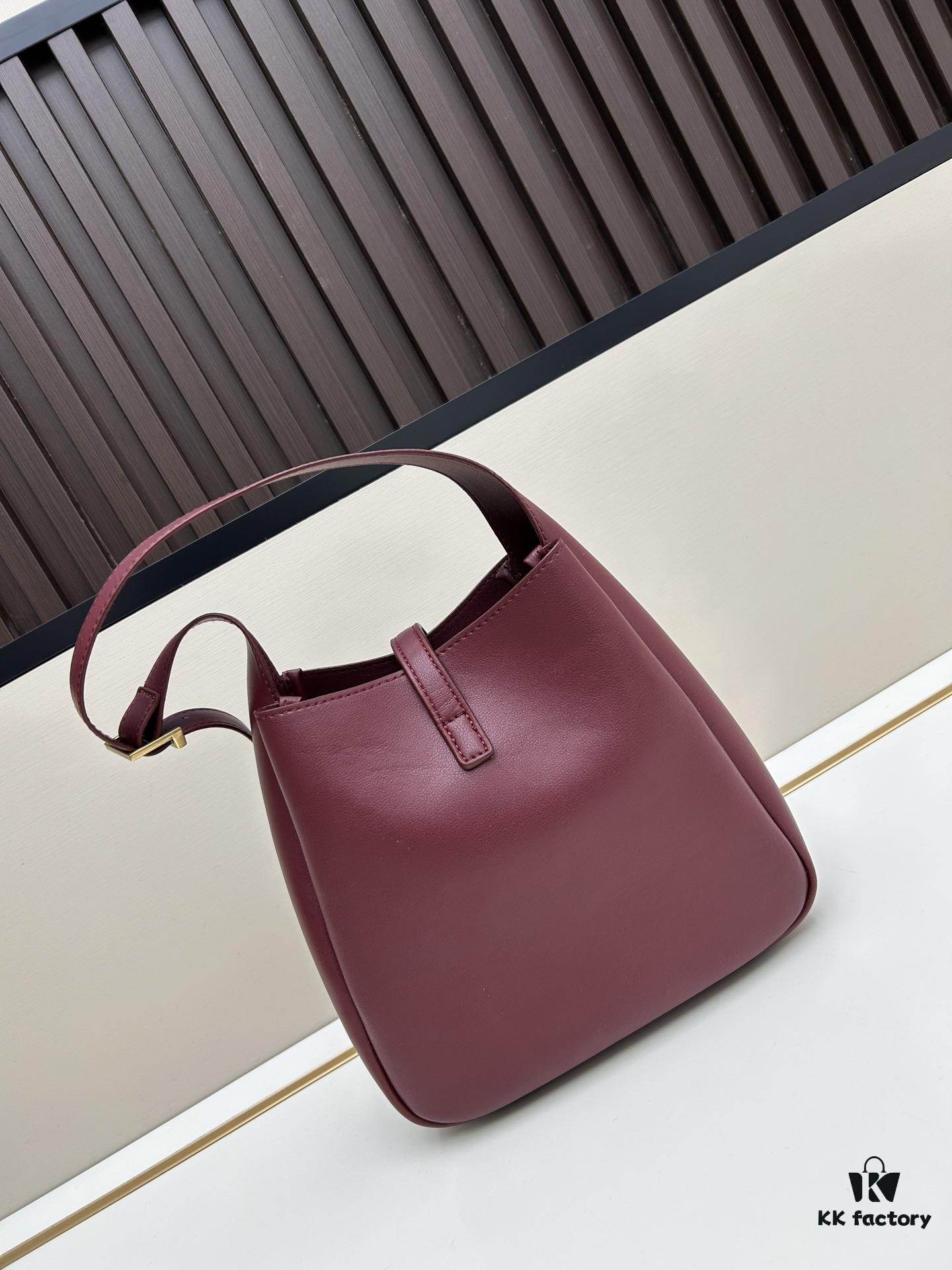 New YSL Shoulder Bag, Soft Lambskin, Spacious and Stylish, Black and Caramel Colors