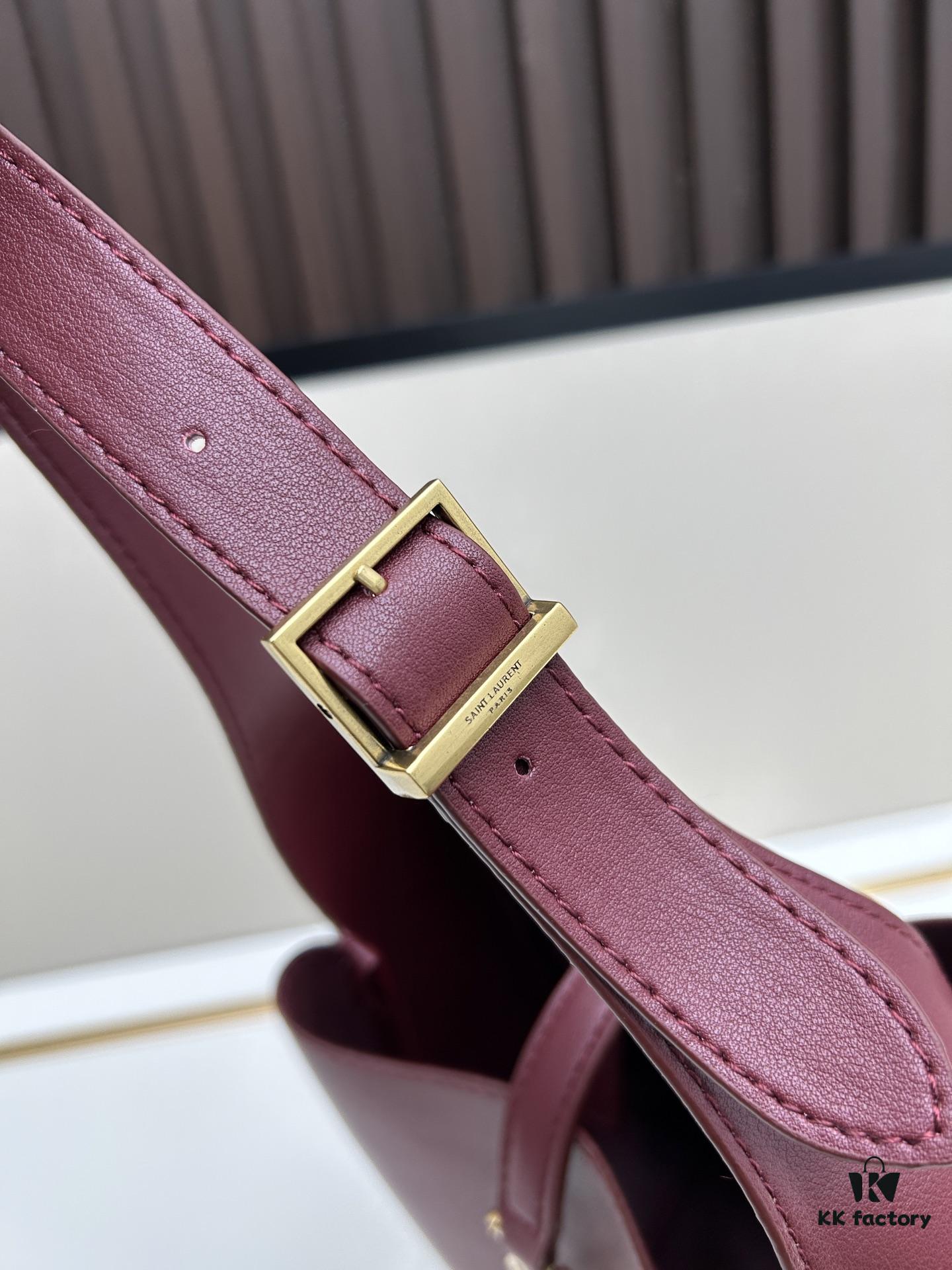 New YSL Shoulder Bag, Soft Lambskin, Spacious and Stylish, Black and Caramel Colors