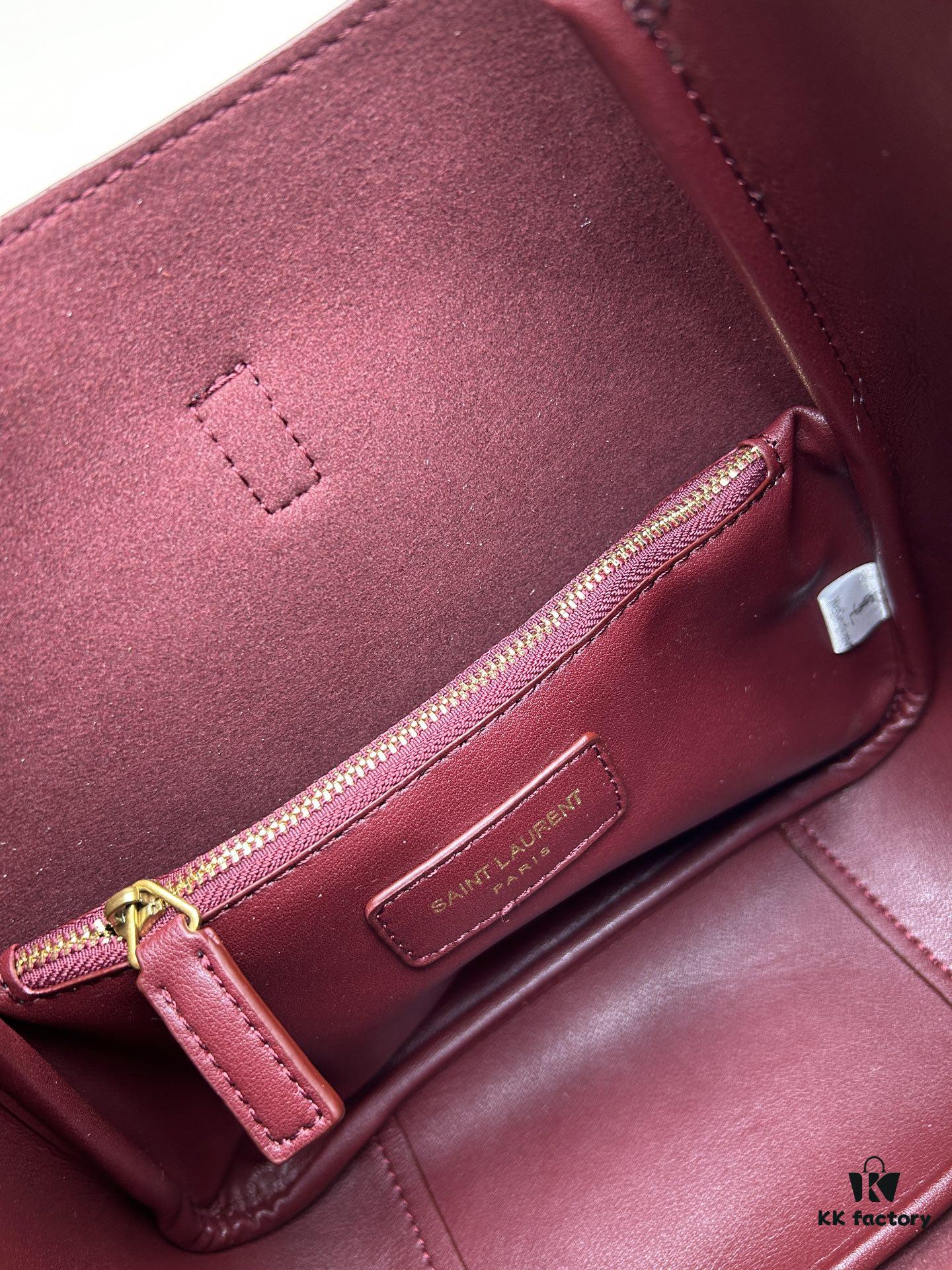 New YSL Shoulder Bag, Soft Lambskin, Spacious and Stylish, Black and Caramel Colors