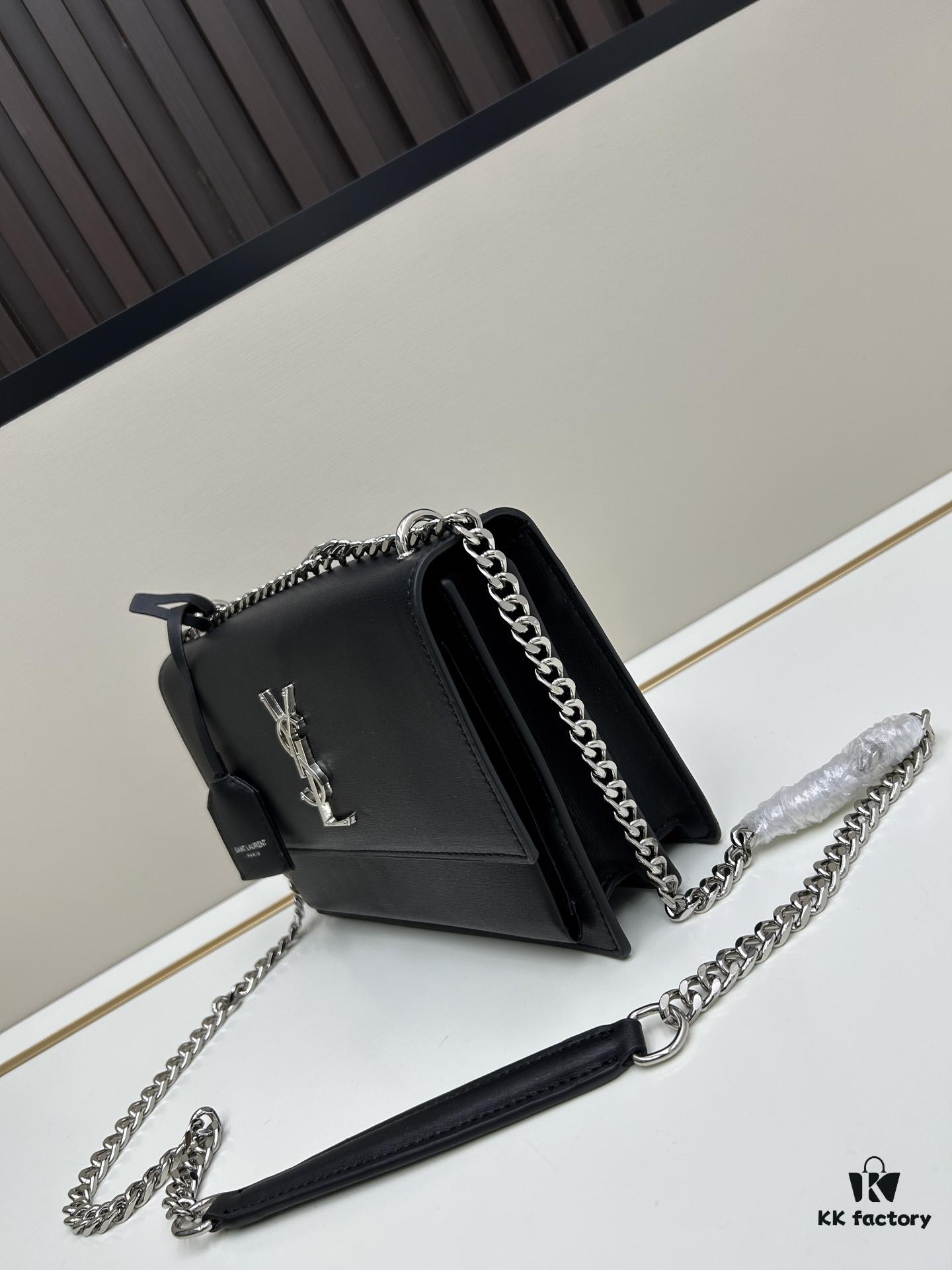 New Arrival with Box 💰 YSL Sunset Chain Bag, Smooth Fine Grain Calfskin