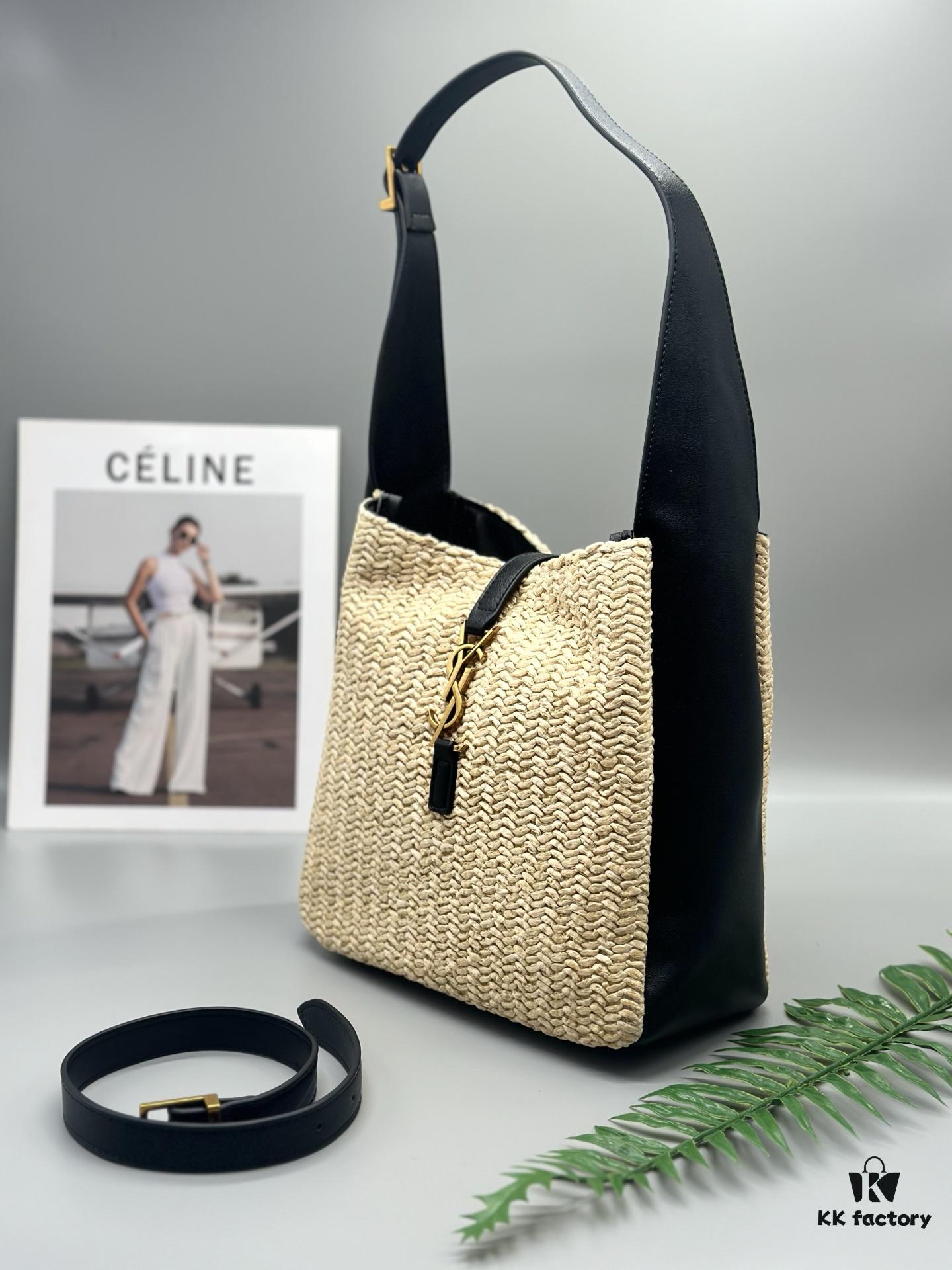 YSL Woven ✅ New Style Underarm Bag with Adjustable Strap for Crossbody or Shoulder Wear