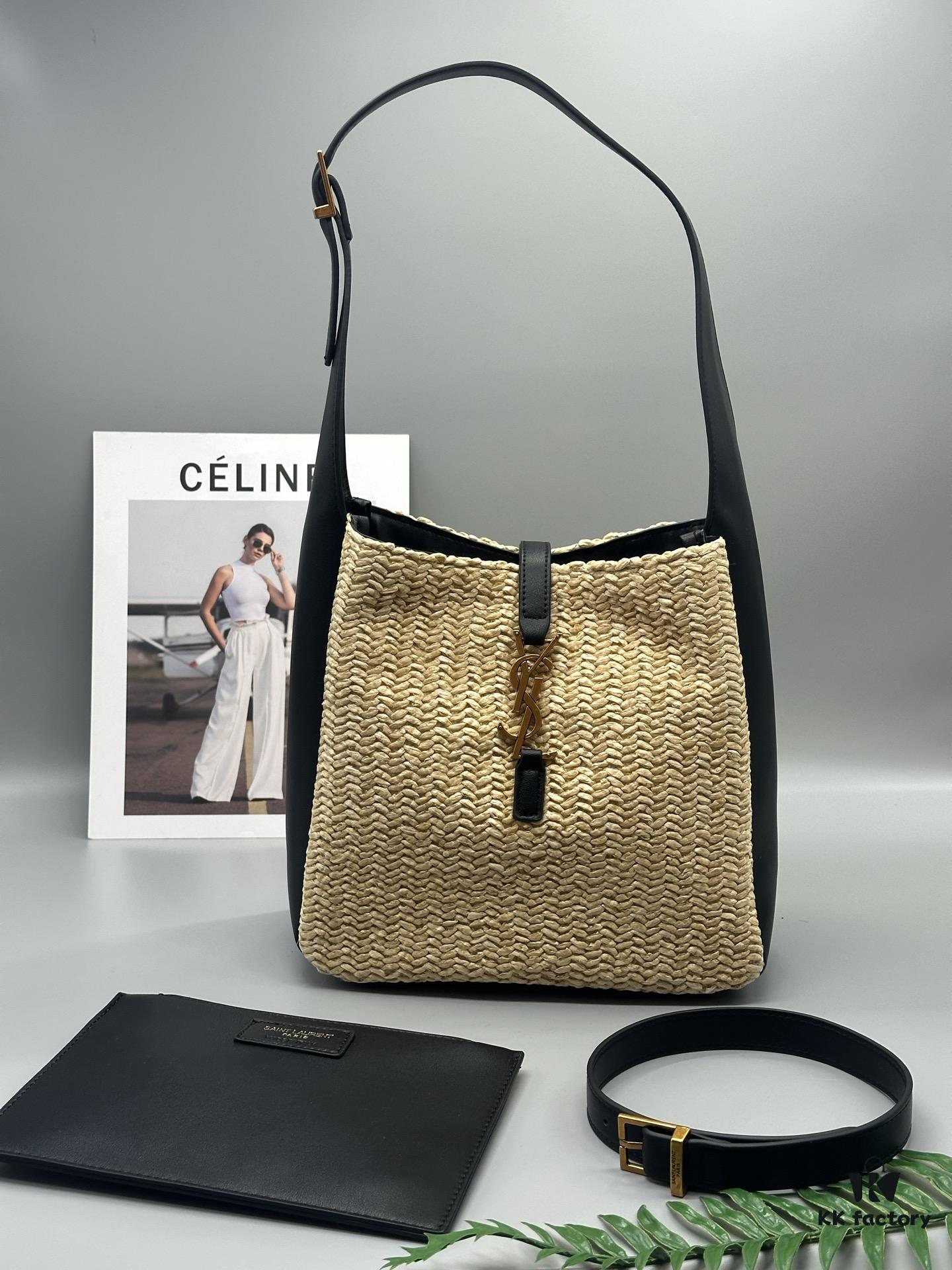 YSL Woven ✅ New Style Underarm Bag with Adjustable Strap for Crossbody or Shoulder Wear