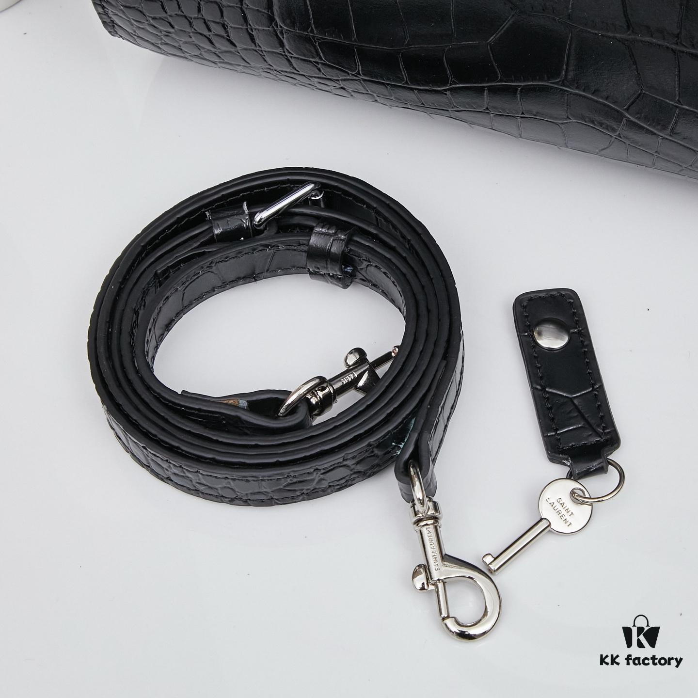 New Crocodile-Textured Kate Chain Bag – Rose's Streetwear Style, YSL-Inspired Luxury Look