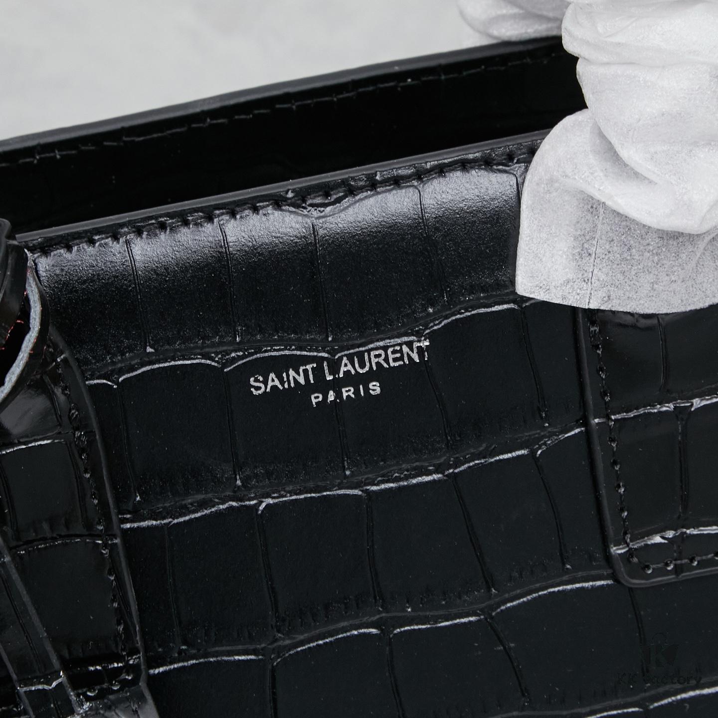 New Crocodile-Textured Kate Chain Bag – Rose's Streetwear Style, YSL-Inspired Luxury Look