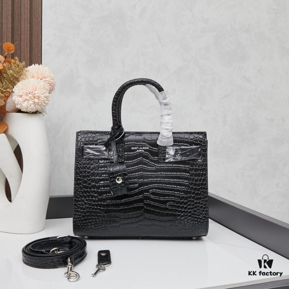 New Crocodile-Textured Bag | Rose's Streetwear Style, YSL's Iconic Kate Chain Bag