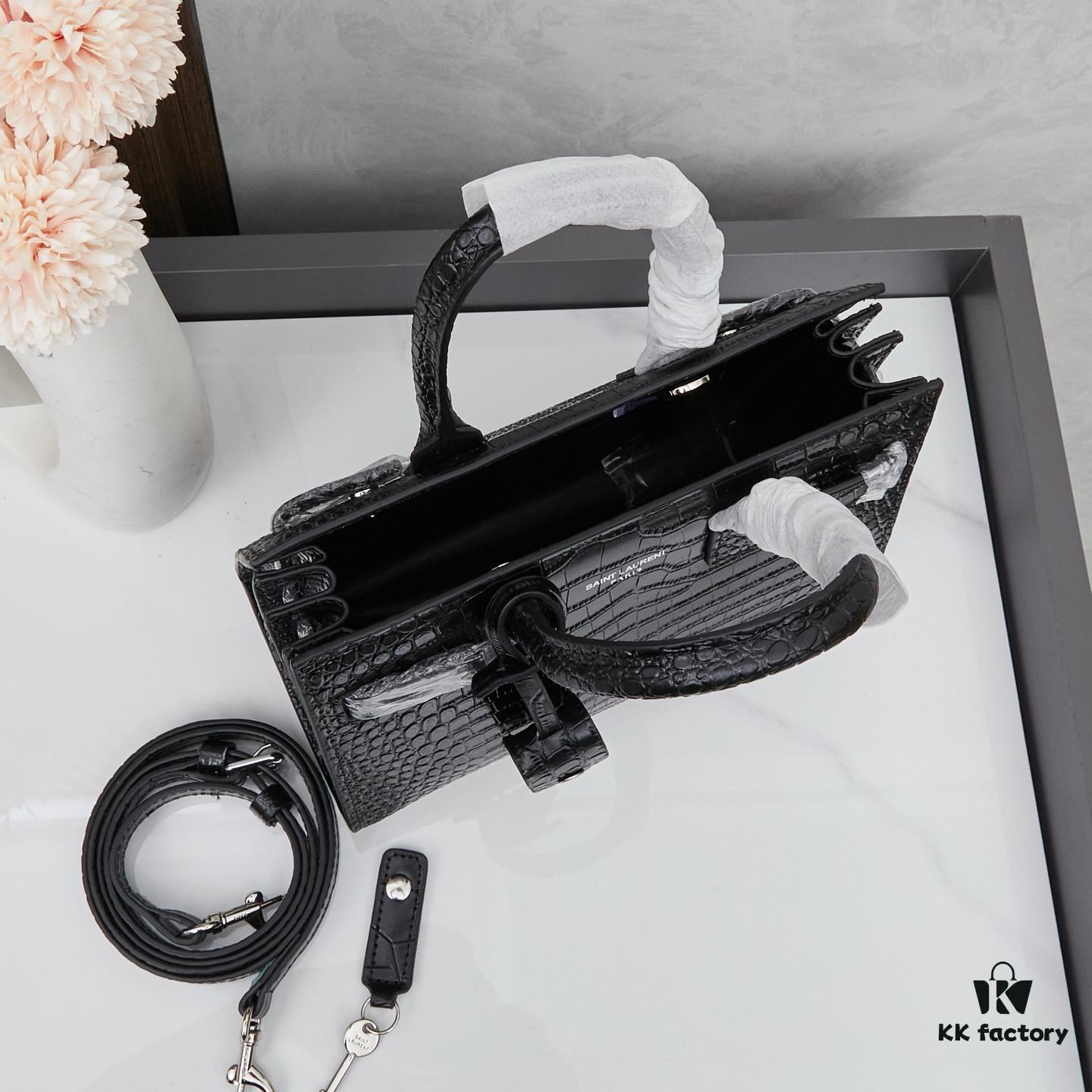 New Crocodile-Textured Bag | Rose's Streetwear Style, YSL's Iconic Kate Chain Bag