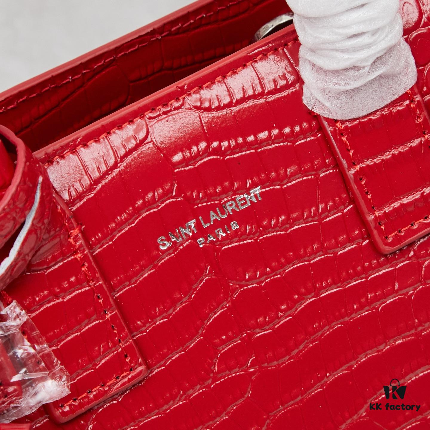 New Crocodile Texture Rose-Inspired Street Style Bag | YSL's Muse Favorite