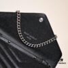 Silver Chain Ball Pattern! Classic Best-Selling SAINT LAURENT Front Flip Leather Wallet with Detachable Metal Chain, Interlocking YSL Logo, Jacquard Embossed Stitching