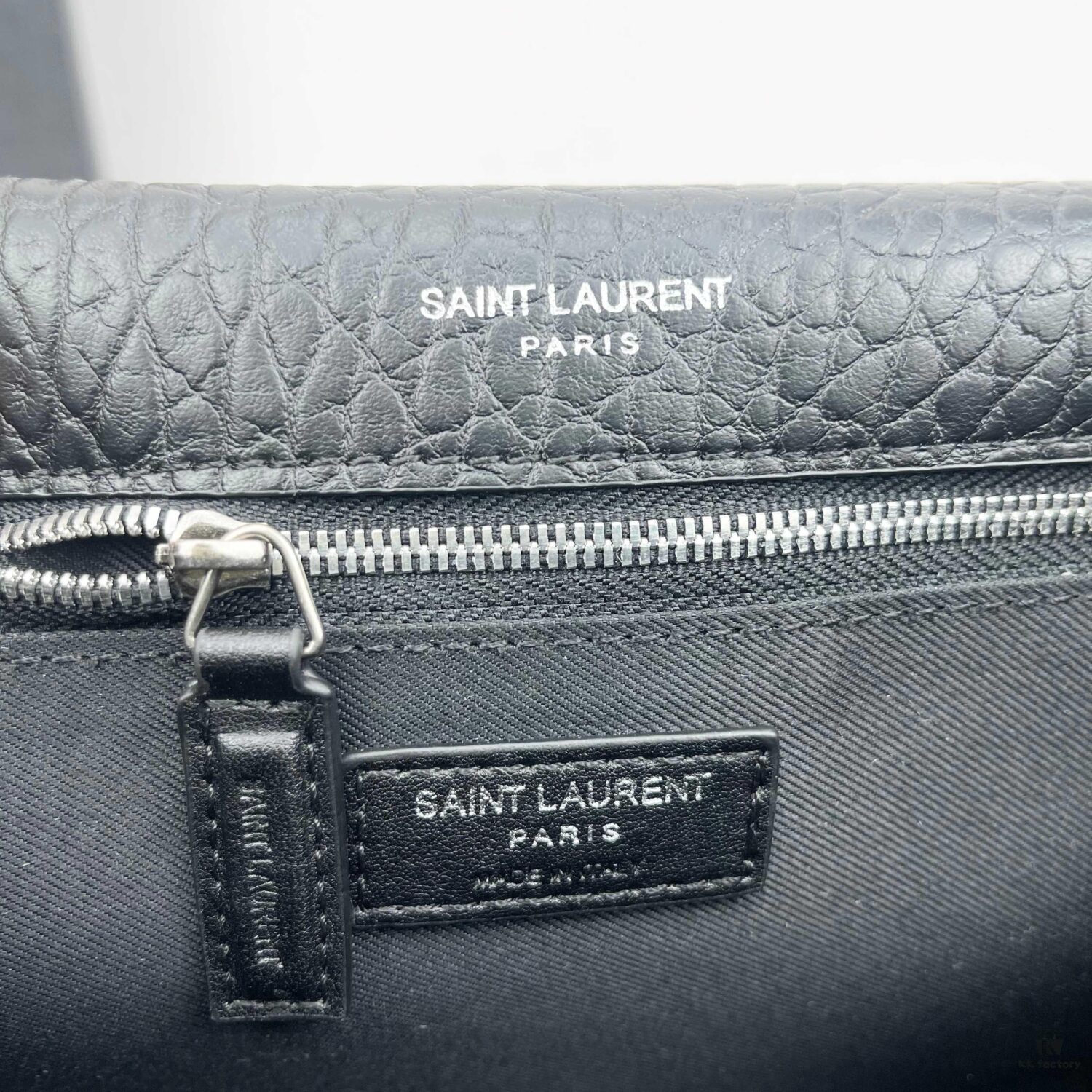 Large Soft Grained Leather Handbag with Classic YSL Logo