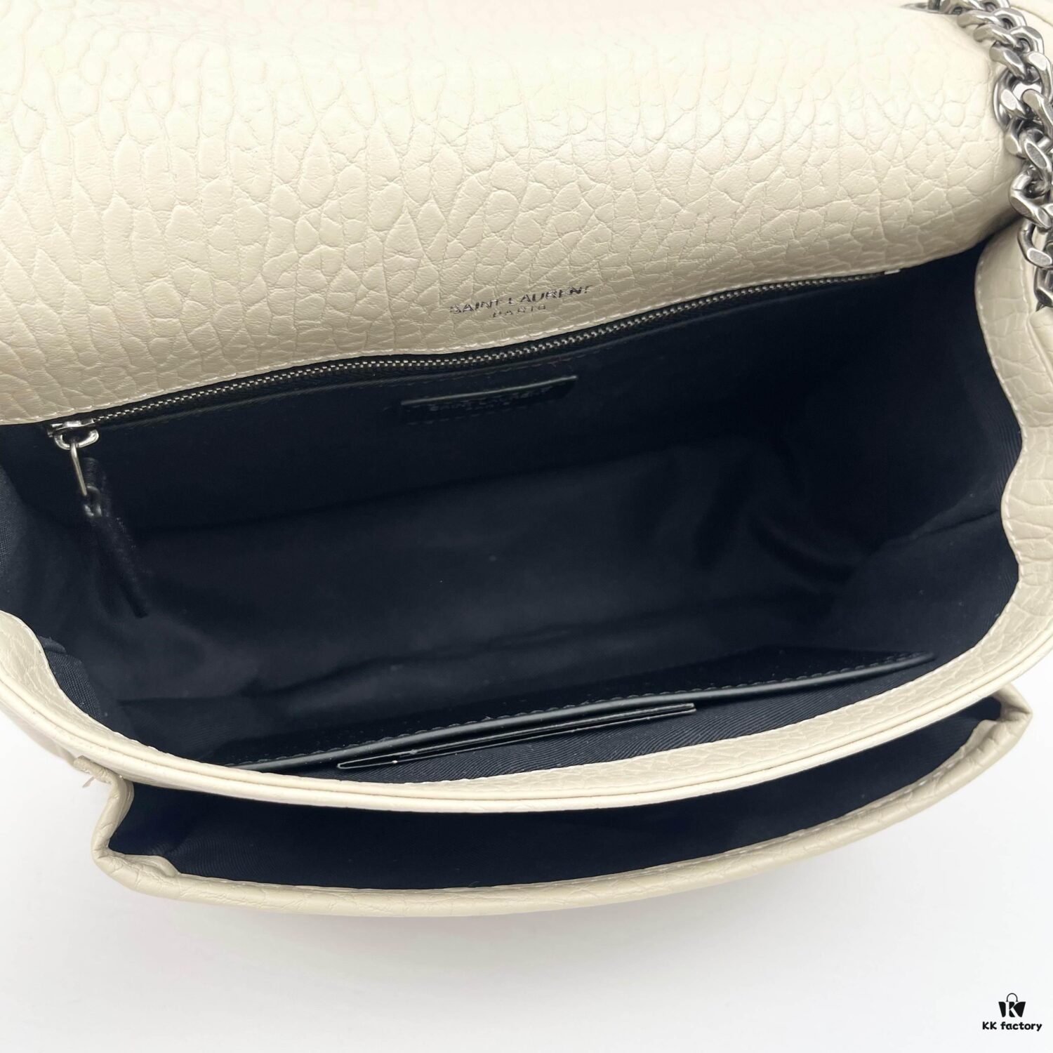 Large Soft Grained Leather Handbag with Classic YSL Logo