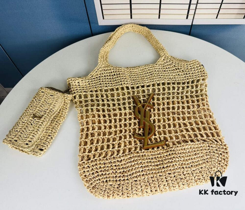 New Arrival Small YSL Icare Raffia Bag with Mini Pouch