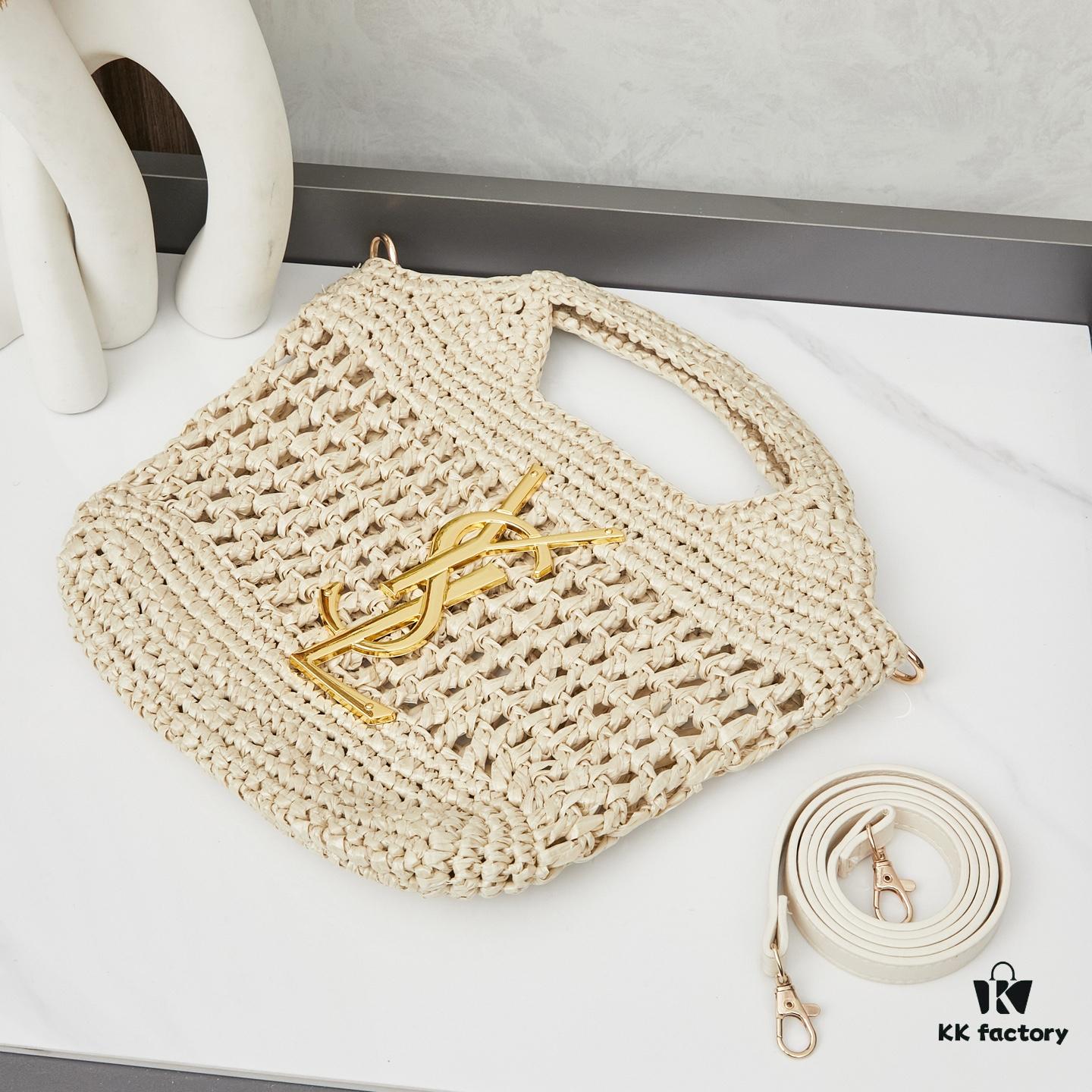 New Mini YSL Icare in Raffia – Elegant Fusion of Craftsmanship and Love