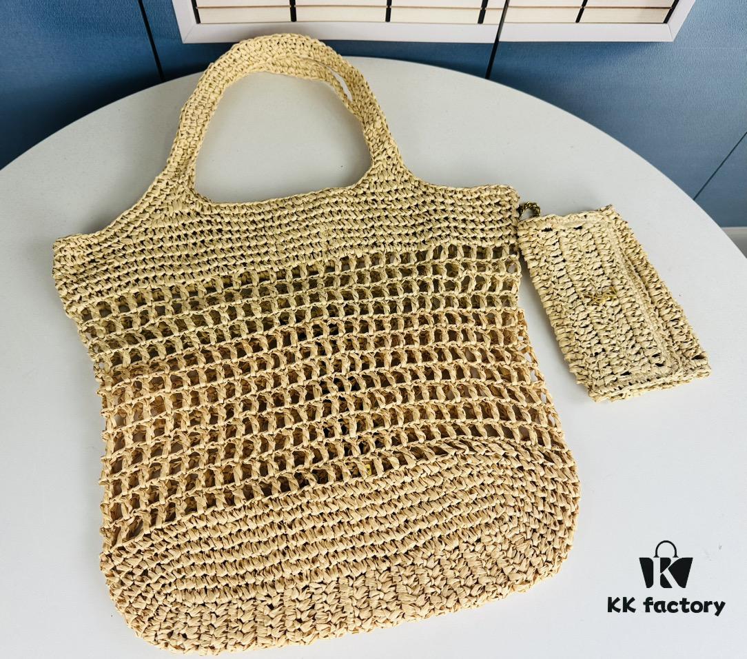 New Arrival Small YSL Icare Raffia Bag with Mini Pouch