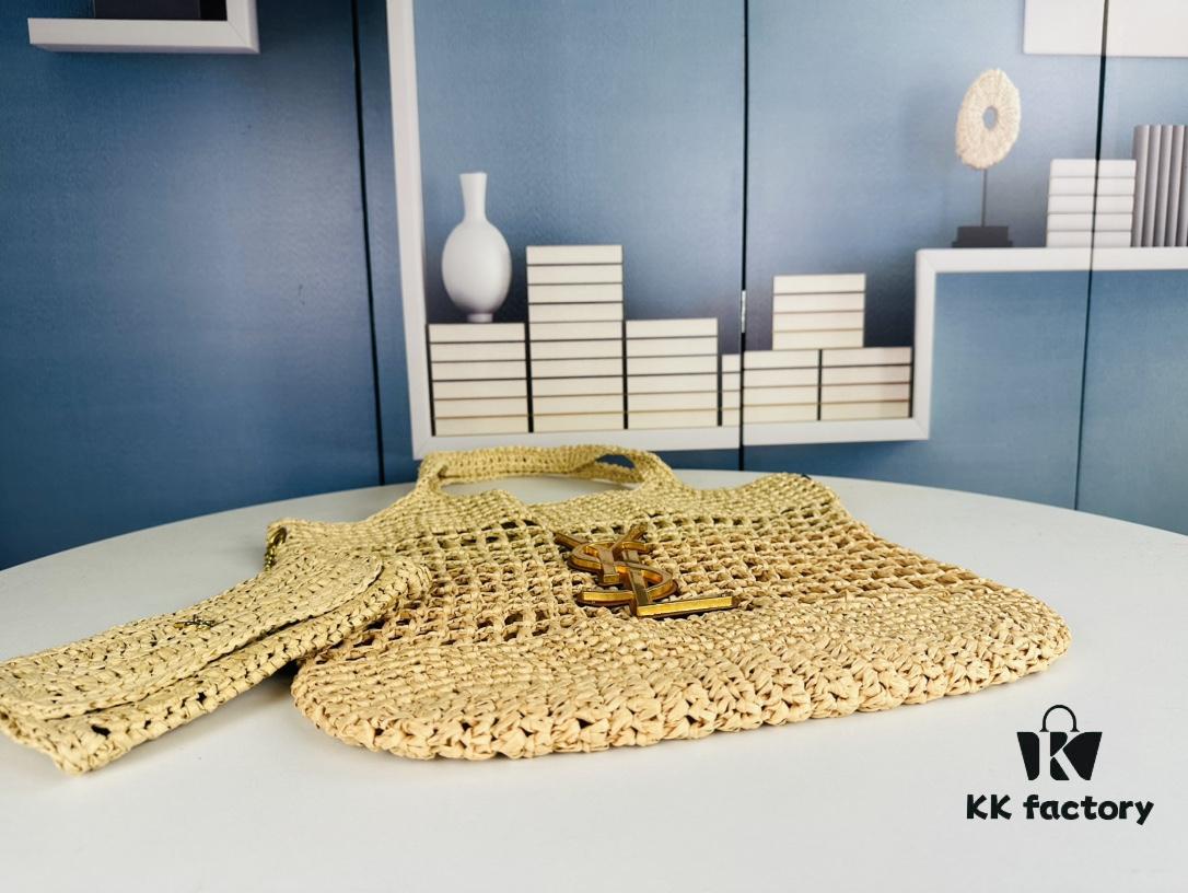 New Arrival Small YSL Icare Raffia Bag with Mini Pouch