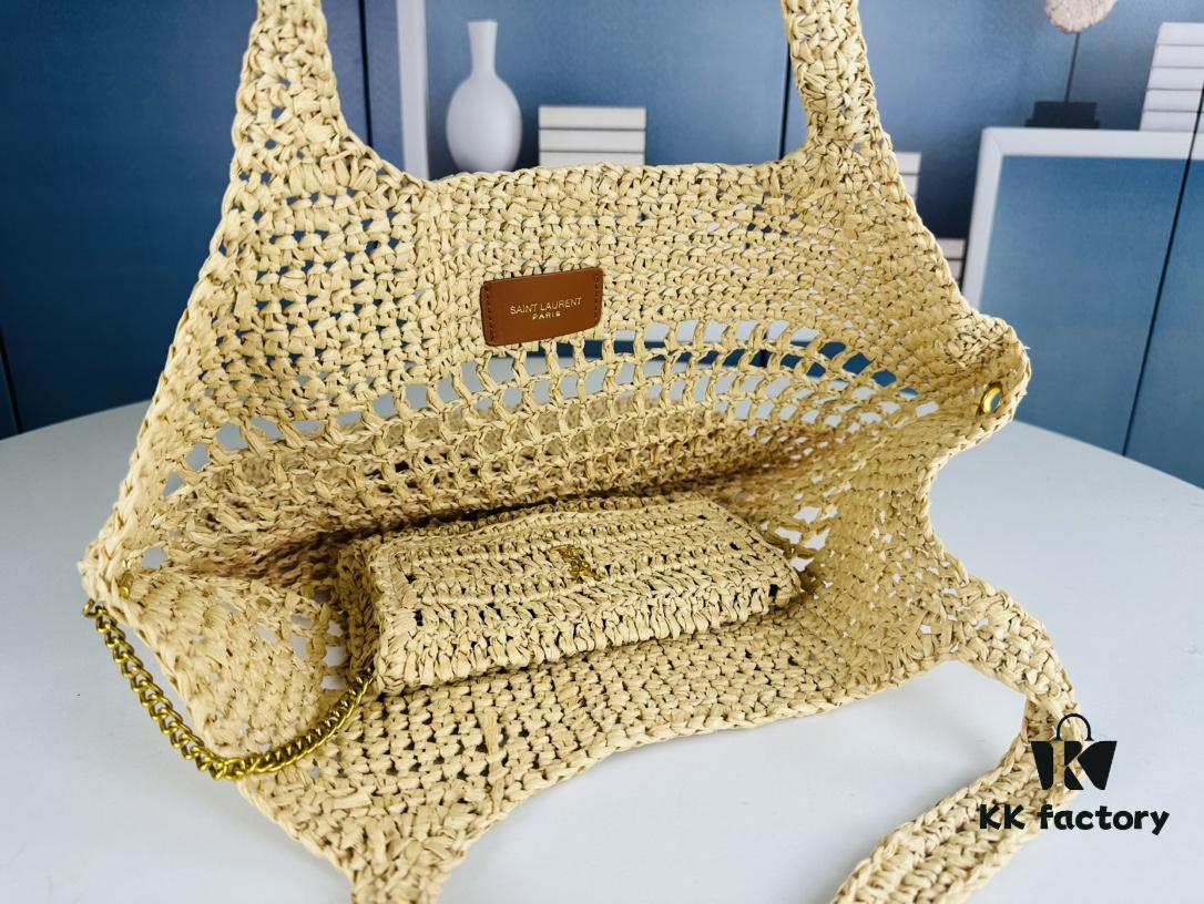 New Arrival Small YSL Icare Raffia Bag with Mini Pouch