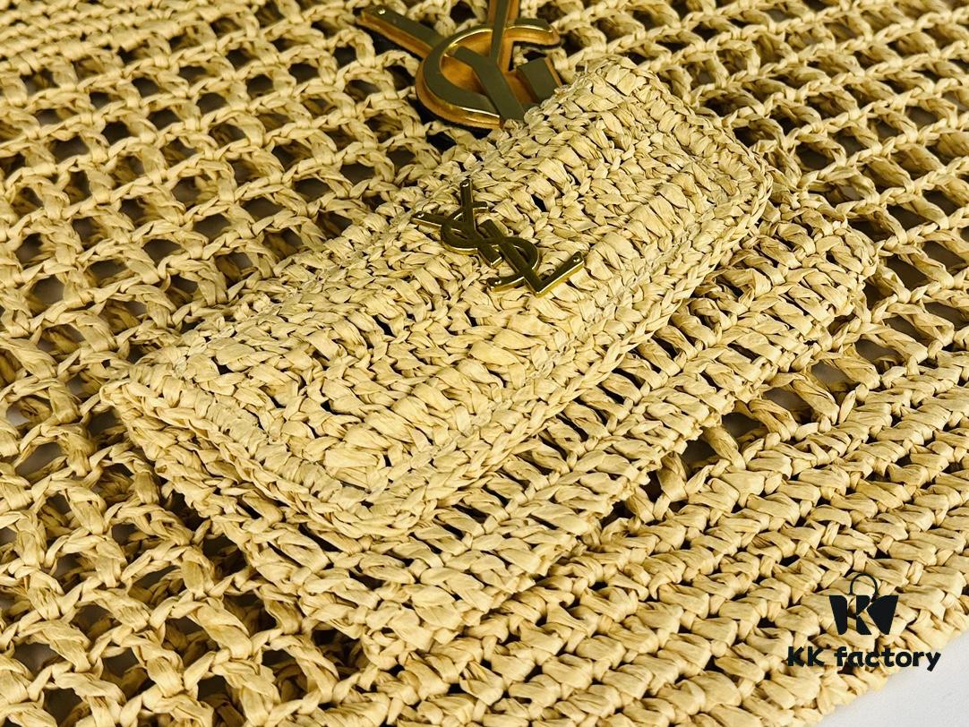 New Large YSL Raffia ICARE Bag with Mini Compartment