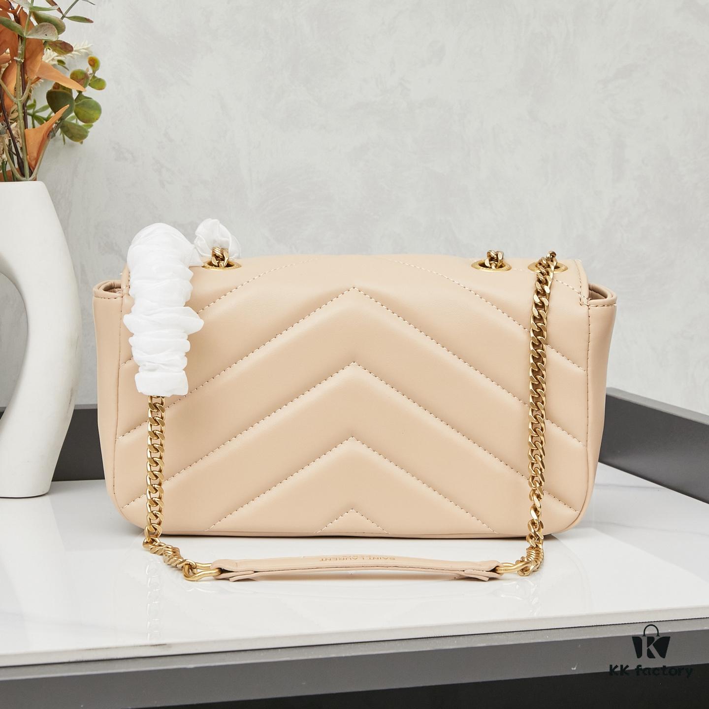 New Small YSL Saint Laurent LouLou Box Bag with Box - Shiny Coated Lambskin