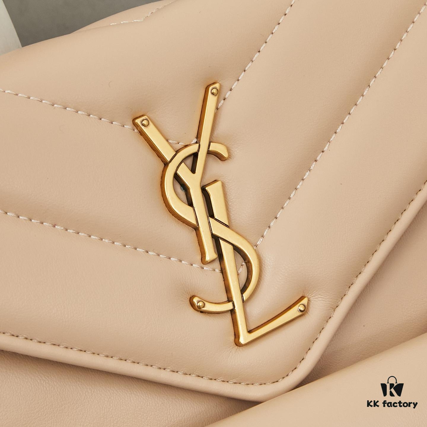 New Small YSL Saint Laurent LouLou Box Bag with Box - Shiny Coated Lambskin