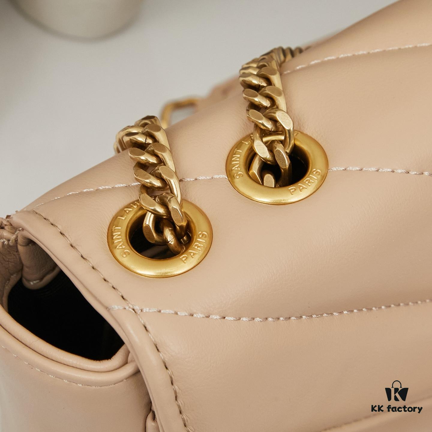 New Small YSL Saint Laurent LouLou Box Bag with Box - Shiny Coated Lambskin