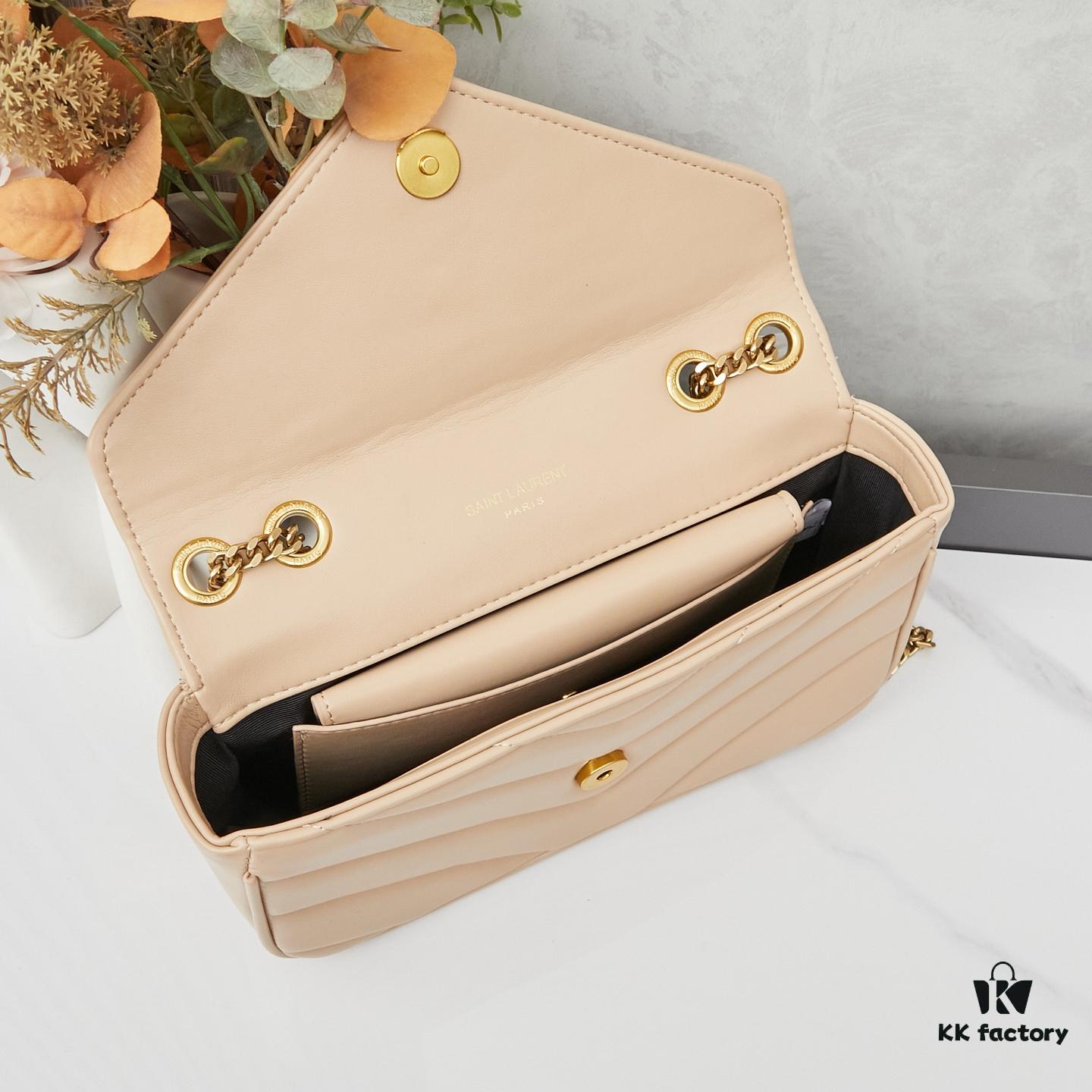 New Small YSL Saint Laurent LouLou Box Bag with Box - Shiny Coated Lambskin