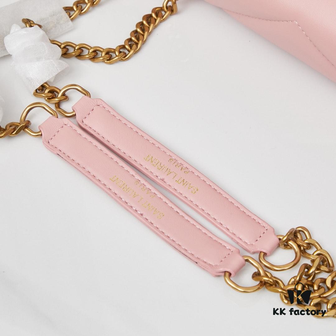 New Large YSL Saint Laurent LouLou Box Bag - Shiny Coated Lambskin with Box and Cardholder