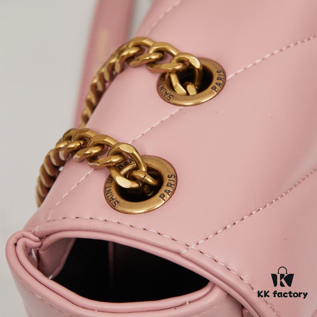 New Large YSL Saint Laurent LouLou Box Bag - Shiny Coated Lambskin with Box and Cardholder