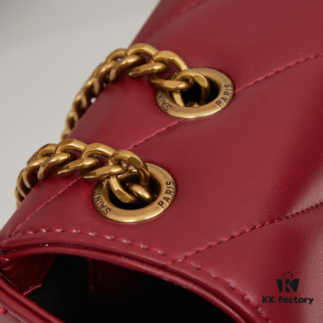 New Large YSL Saint Laurent LouLou 'Square Fat' Bag with Box