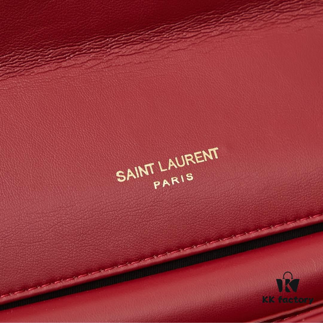 New Large YSL Saint Laurent LouLou 'Square Fat' Bag with Box