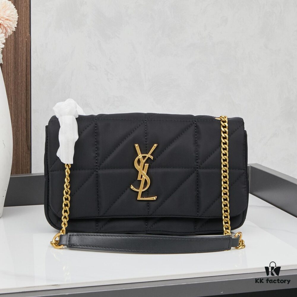 New YSL Saint Laurent JAMIE Chain Crossbody Bag in Dragon Fruit Color / Vintage Black with Box
