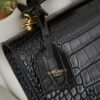 YSL Sunset Crocodile Embossed Shiny Leather Chain Handbag with Box