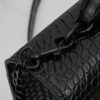 Saint Laurent SUNSET Embossed Crocodile-Texture Shiny Leather Chain Handbag with Box