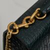 YSL SUNSET Crocodile-Embossed Shiny Leather Chain Handbag with Box