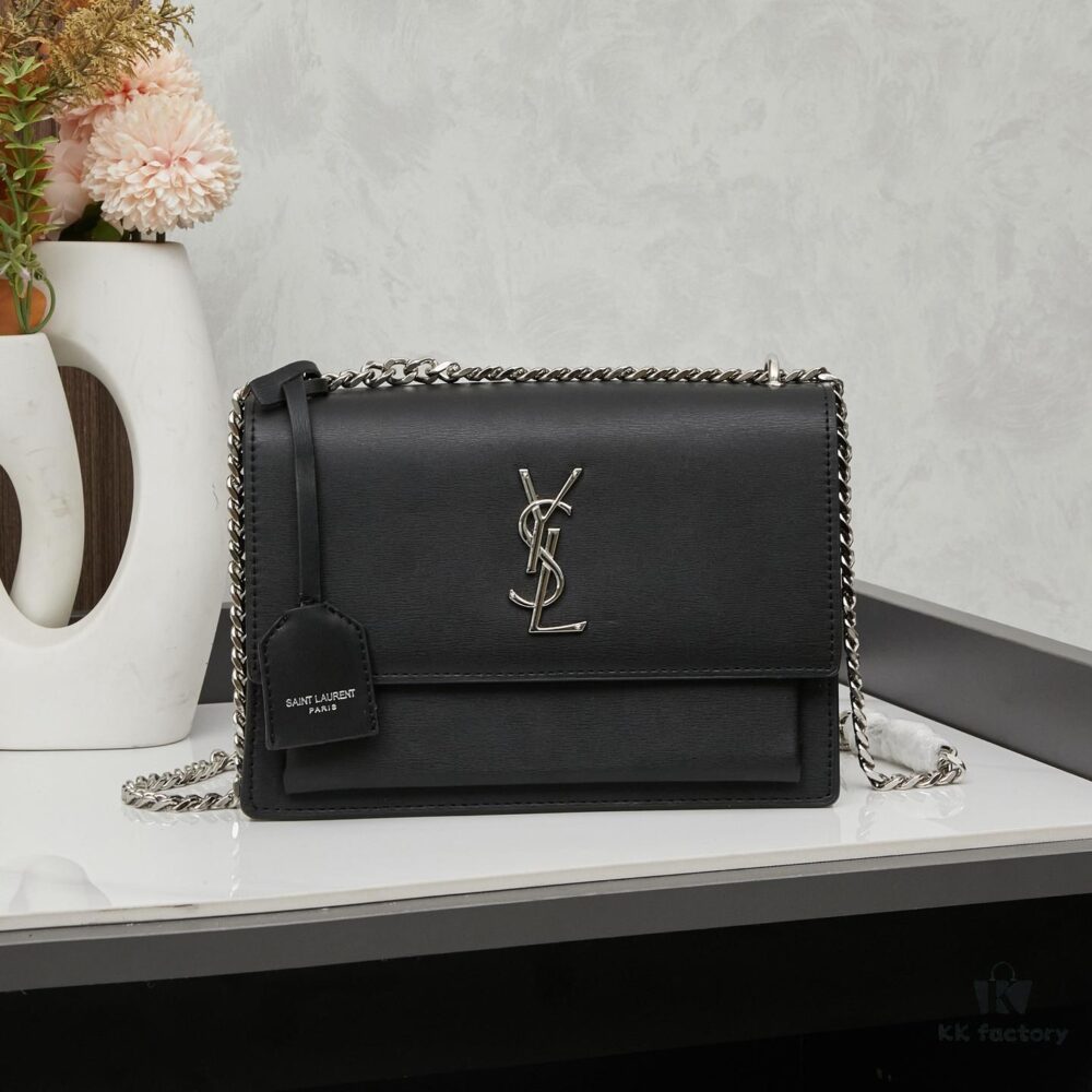 New Arrival with Box 💰 YSL Sunset Chain Bag, Smooth Fine-Grained Calfskin